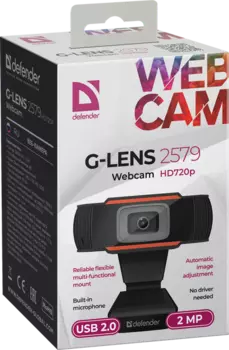 Web-камера DEFENDER G-Lens 2579, черный и оранжевый [63179]