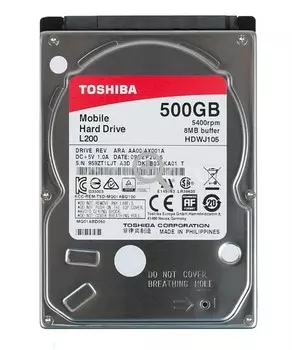 Жесткий диск TOSHIBA 2.5 HDD L200 500GB 5.4K SATA3