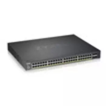 ZYXEL Гибридный Smart L2+ коммутатор NebulaFlex XGS1930-52HP, 48xGE PoE+, 4xSFP+, бюджет PoE 375 Вт,