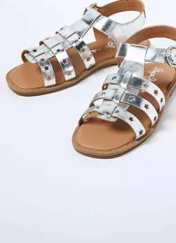 Детские босоножки Pepe Jeans London, серебряные