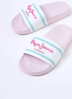 Детские сланцы Pepe Jeans London (SLIDER LOGO GIRL SS22 s_PGS70045), белые