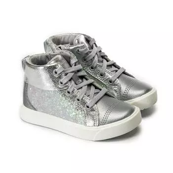 Детские высокие кеды Clarks, серебряные