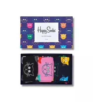Носки Happy socks 3-Pack Mixed Cat Socks Gift Set XMJA08