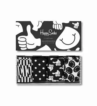 Носки Happy socks 4-Pack Black and White Socks Gift Set XBLW09