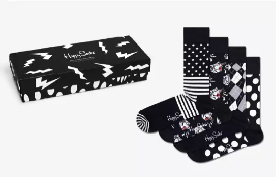 Носки Happy socks 4-Pack Black &amp; White Socks Gift Set XBAW09 9100