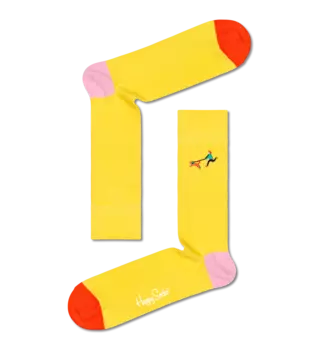 Носки Happy socks Ribbed Embrodiery Run The Dog Sock RERTD01