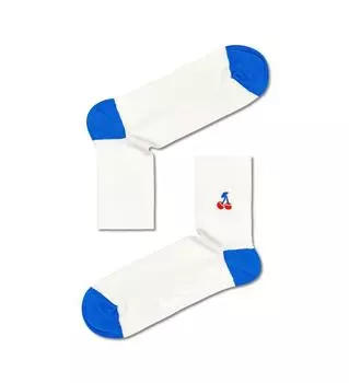 Носки Happy socks Ribbed Embroidery Cherry 1/2 Crew Sock RECHE13 1300