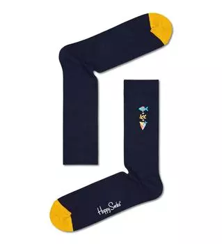 Носки Happy socks Ribbed Embroidery Fish n Chips Sock REFNC01