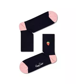 Носки Happy socks Ribbed Embroidery Strawberry 1/2 Crew Sock RESTR13 6500