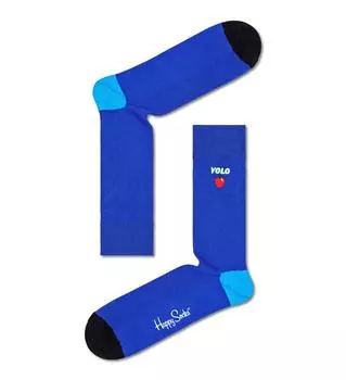 Носки Happy socks Ribbed Embroidery Yolo Sock REYOL01
