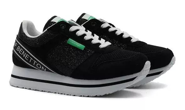 Женские кроссовки United Colors of Benetton (JOY MIX BTW113206), черные