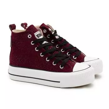 Женские высокие кеды British Knights, бордовые