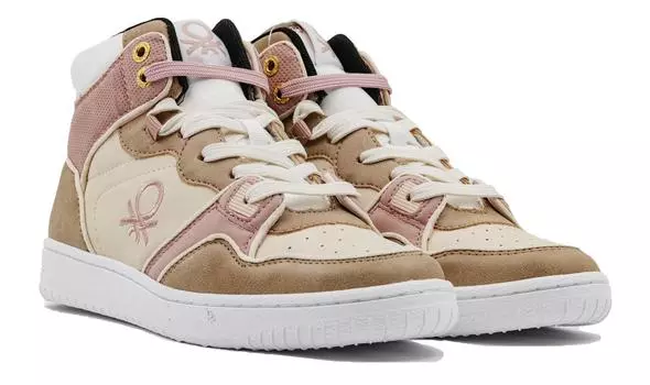 Женские высокие кеды United Colors of Benetton, бежевые