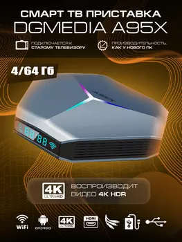 Андроид ТВ приставка DGMedia A95 F4 Amlogic S905X4 (4/64)