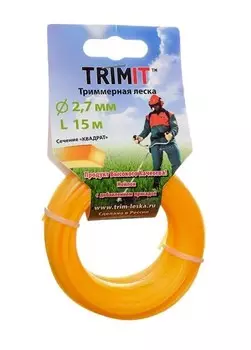 Леска для триммера "Квадрат" 15 метров, 2 шт (2,7)