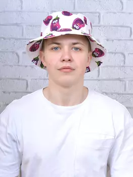 Панама цветная (Баклажаны-белый)