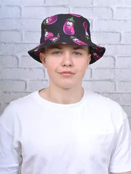 Панама цветная (Баклажаны-черный)