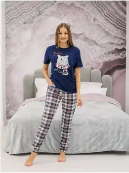 Пижама женская Мишка с шарфом (52)