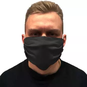 Повязка на лицо двухслойная (черная)