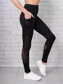 Штаны спортивные в сетку Lyli (Черный, M)