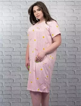 Туника апельсины (Розовый, oversize)