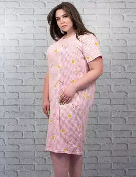 Туника Ромашка (Розовый, oversize)