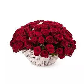 Букет 101 роза в корзине