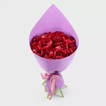 Букет 11 пионов Страстный порыв