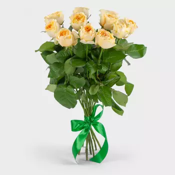 Букет 11 роз Крем и сливки