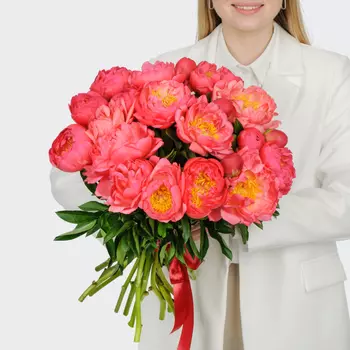 Букет 21 пион В порыве чувств