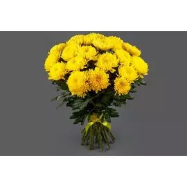 Букет 21 желтая хризантема Сингл