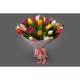 Букет 25 тюльпанов микс