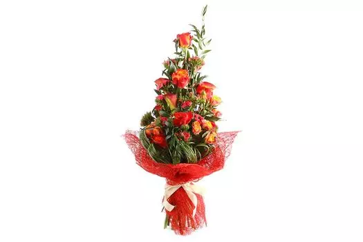 Букет 50 оттенков красного