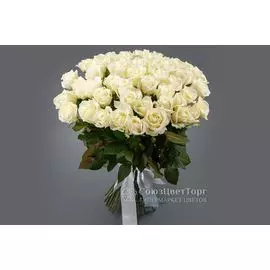 Букет 51 роза Аваланш 50/60 см