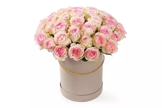 Букет 51 роза Эсперанс в шляпной коробке