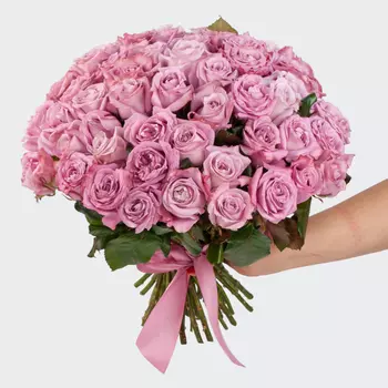 Букет 51 роза Розовая волна