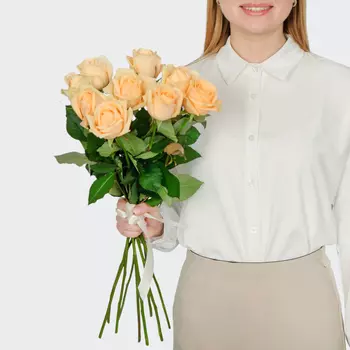 Букет 9 роз Пич Аваланш