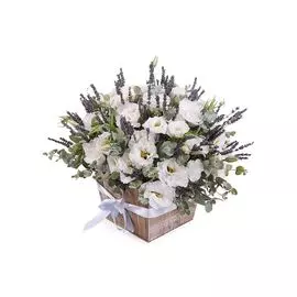 Букет Белая волна в кашпо