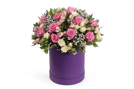 Букет Близкие галактики в шляпной коробке