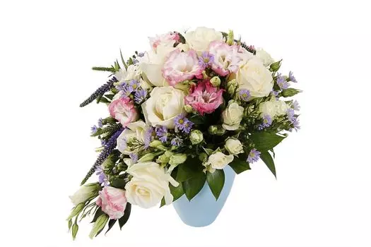 Букет Цветочный каскад в кашпо