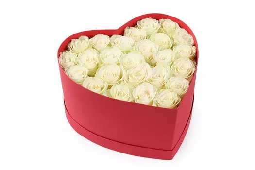 Букет Искренне Ваш в коробке-сердце