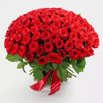 Букет из 101 красной розы Ред Наоми (40 см)