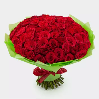 Букет из 101 розы Красный цвет страсти