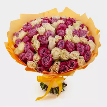 Букет из 101 розы Розовое домино