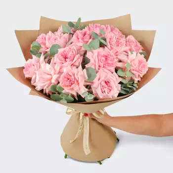 Букет из 15 розовых роз Нежная мелодия