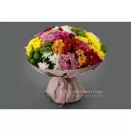 Букет из 21 кустовой хризантемы микс