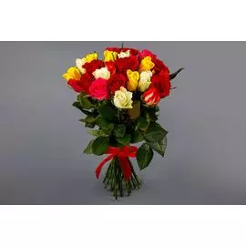 Букет из 25 роз Цвет радуги