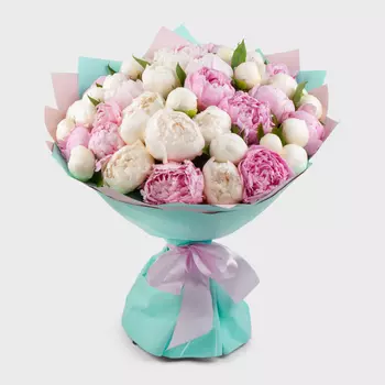 Букет из 43 пионов Цветущее лето