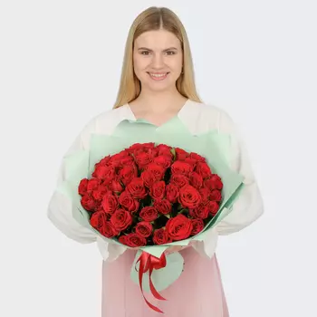 Букет из 51 розы Валентинка