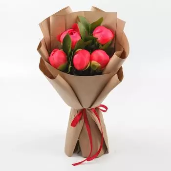 Букет из 5 пионов Шанхай